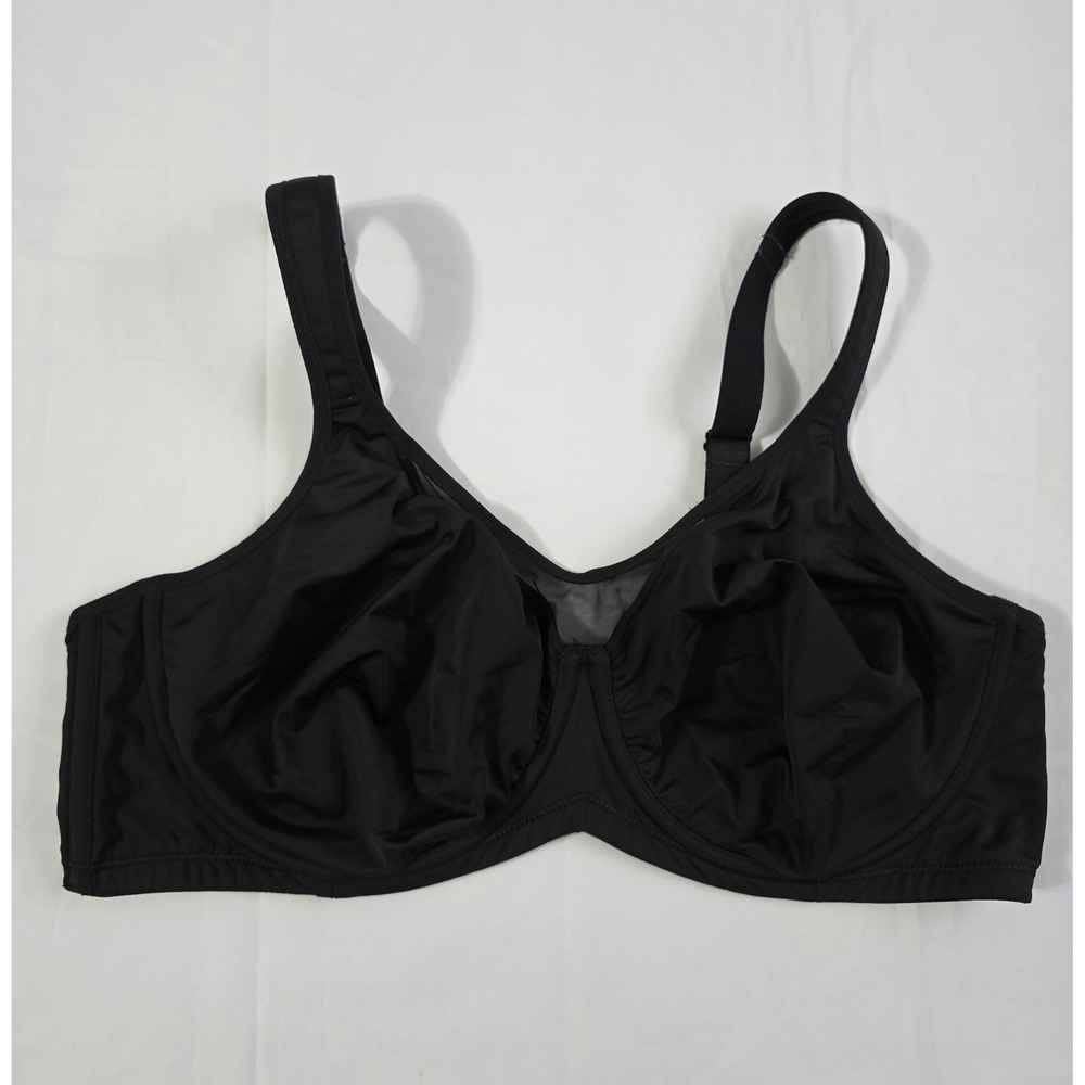 Bali One Smooth U & HSIA Minimizer Bra Lot Black 40D Underwire Mesh Trim 2pc - Picture 11 of 16